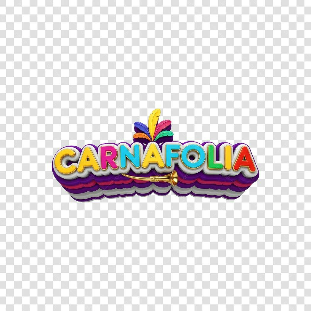 Elemento 3D Carnafolia Carnaval Fevereiro PNG Fundo Transparente
