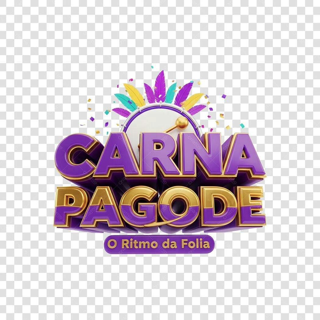 Elemento 3D Carnapagode Carnaval Fevereiro PNG Fundo Transparente