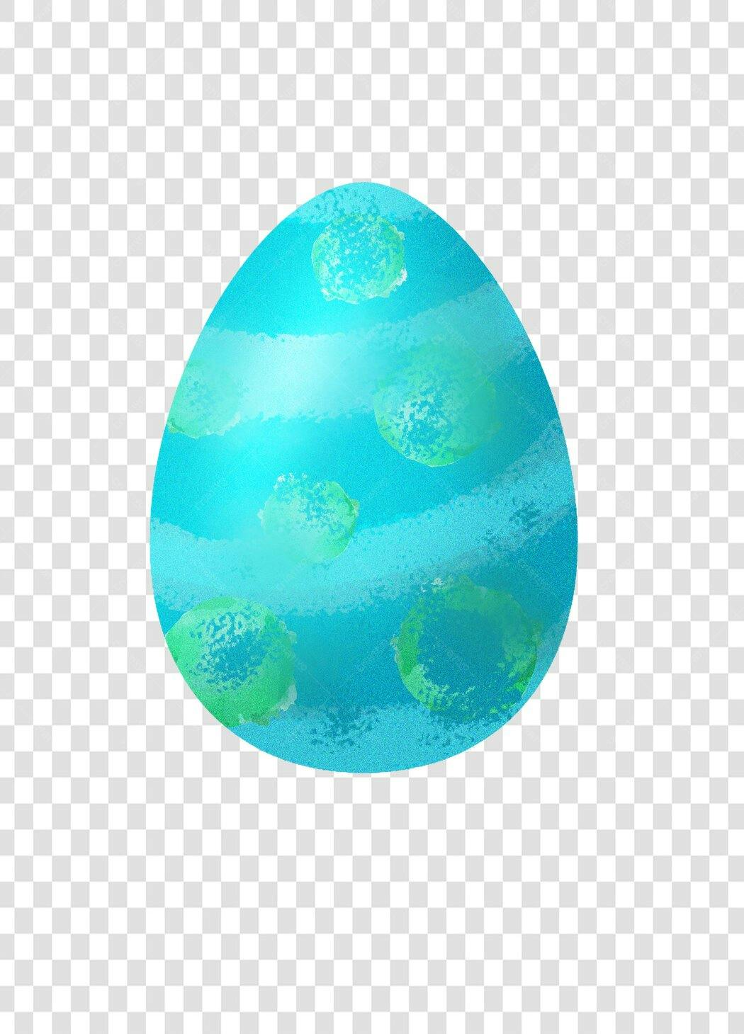 Clipart Ovo de Páscoa Azul Texturizado PNG Fundo Transparente