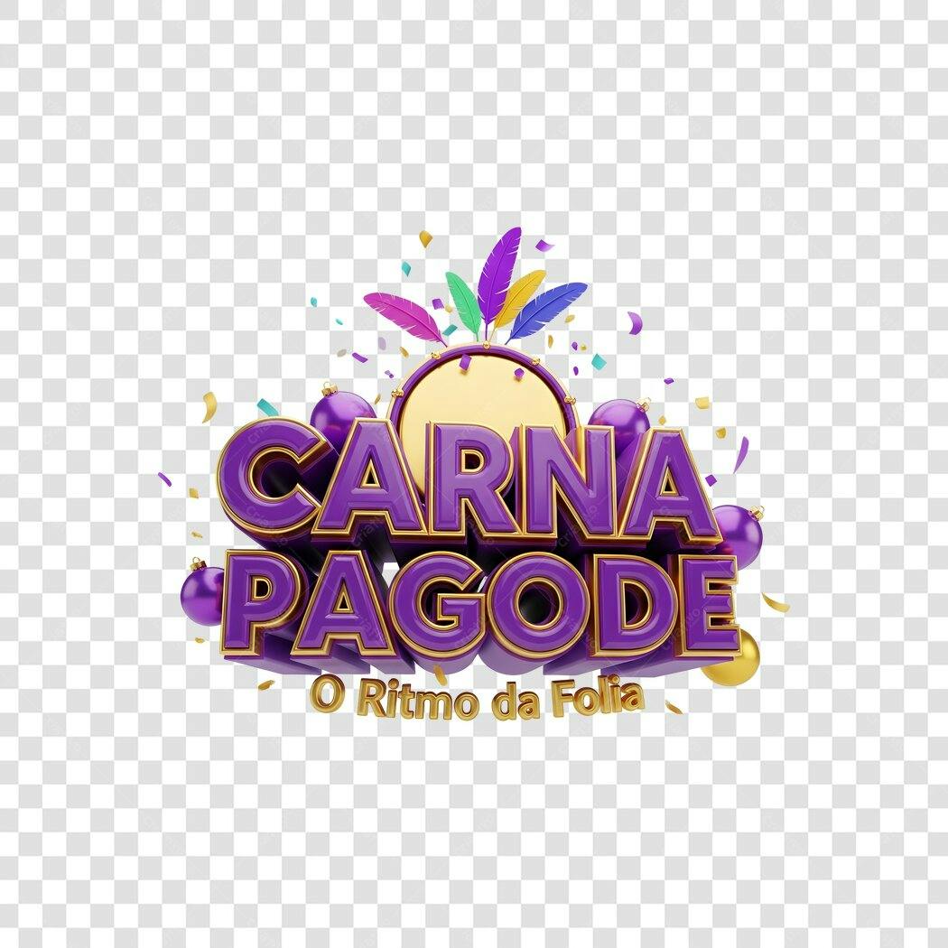 Elemento 3D Carnapagode Carnaval Fevereiro PNG Fundo Transparente