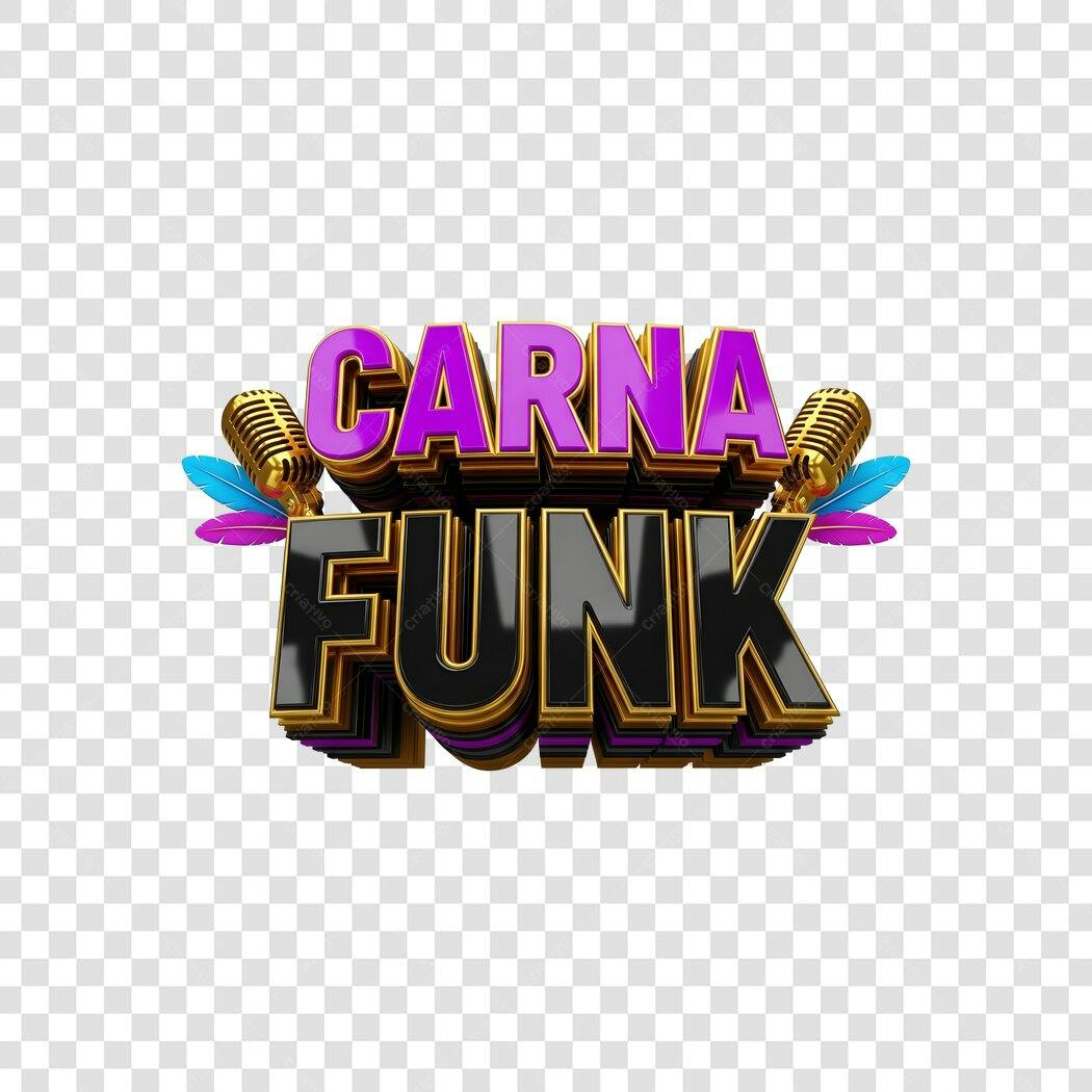 Elemento 3D Carnafunk Fevereiro Microfones PNG Fundo Transparente