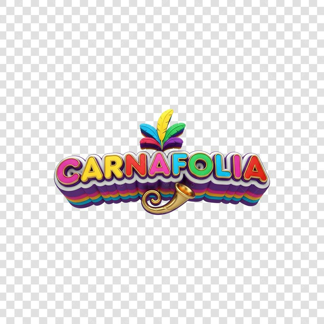 Elemento 3D Carnafolia Carnaval Fevereiro PNG Fundo Transparente