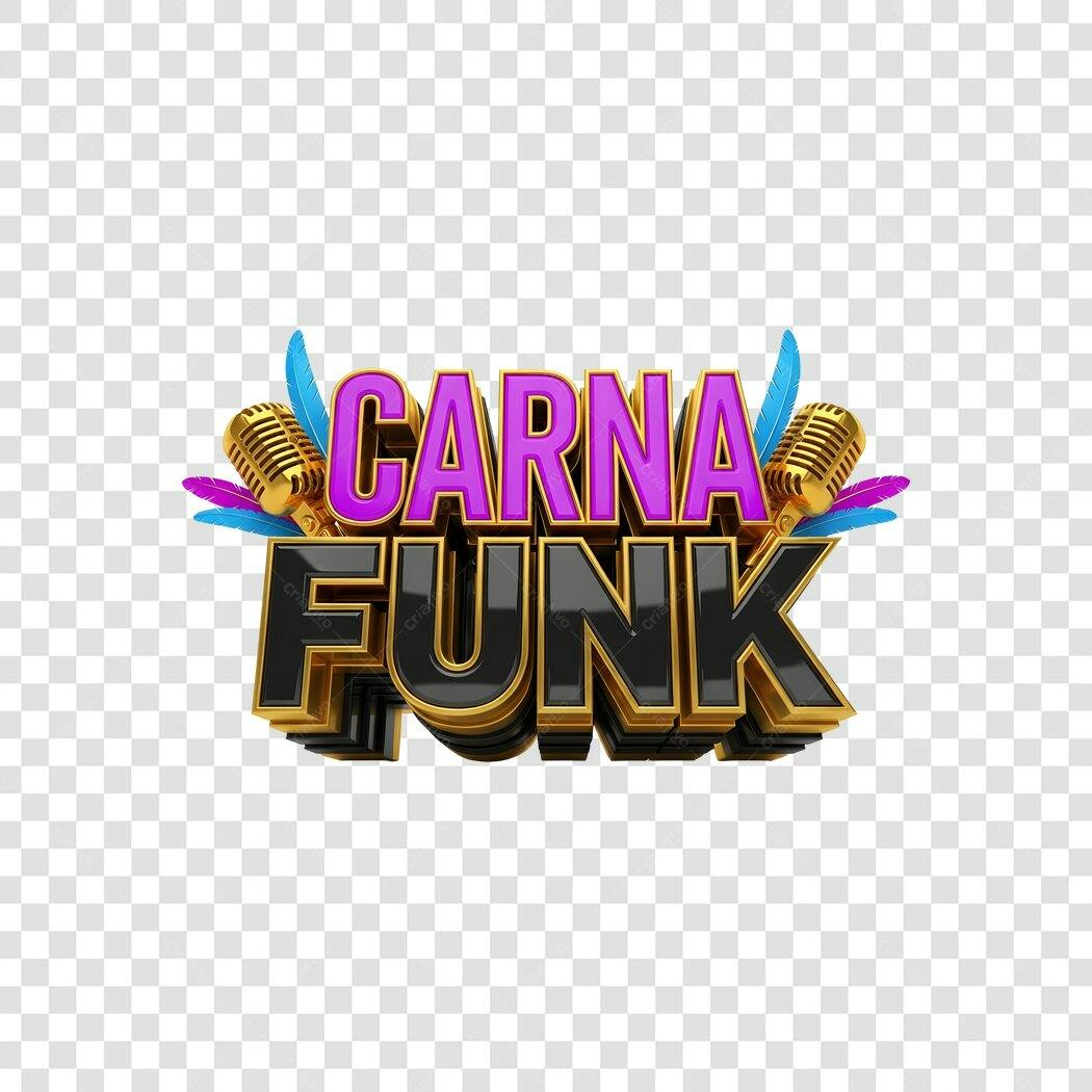 Elemento 3D Carna Funk Carnaval Fevereiro PNG Fundo Transparente