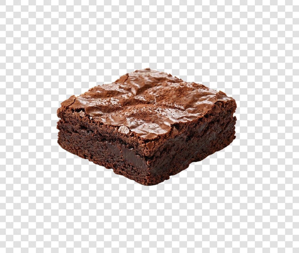 Foto Recortada Brownie Quadrado Chocolate PNG Fundo Transparente