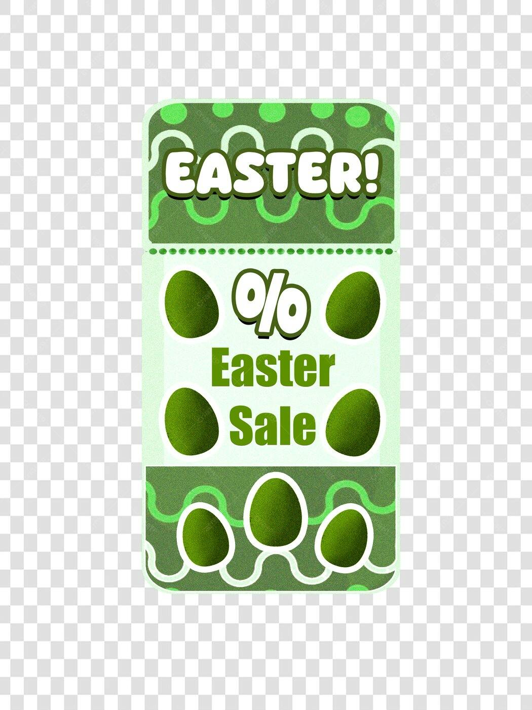 Clipart Banner Páscoa Easter Sale Abril PNG Fundo Transparente