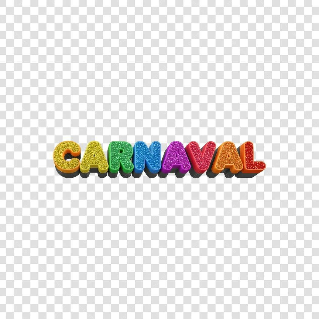 Elemento 3D Carnaval Fevereiro Colorido PNG Fundo Transparente