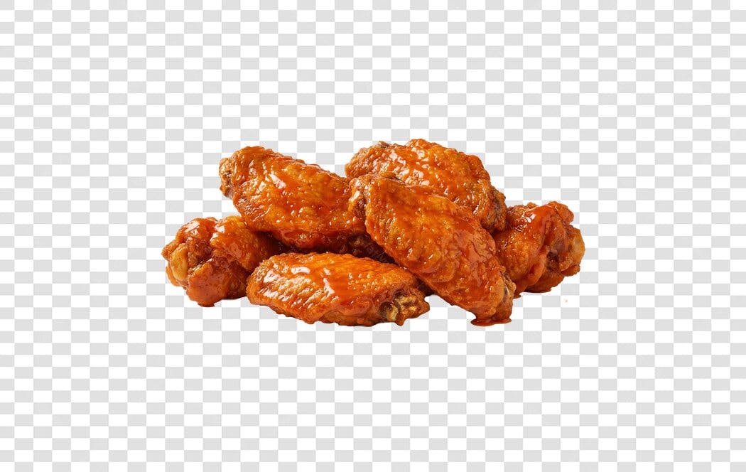 Foto Recortada Asas de Frango Fritas Crocantes PNG Fundo Transparente