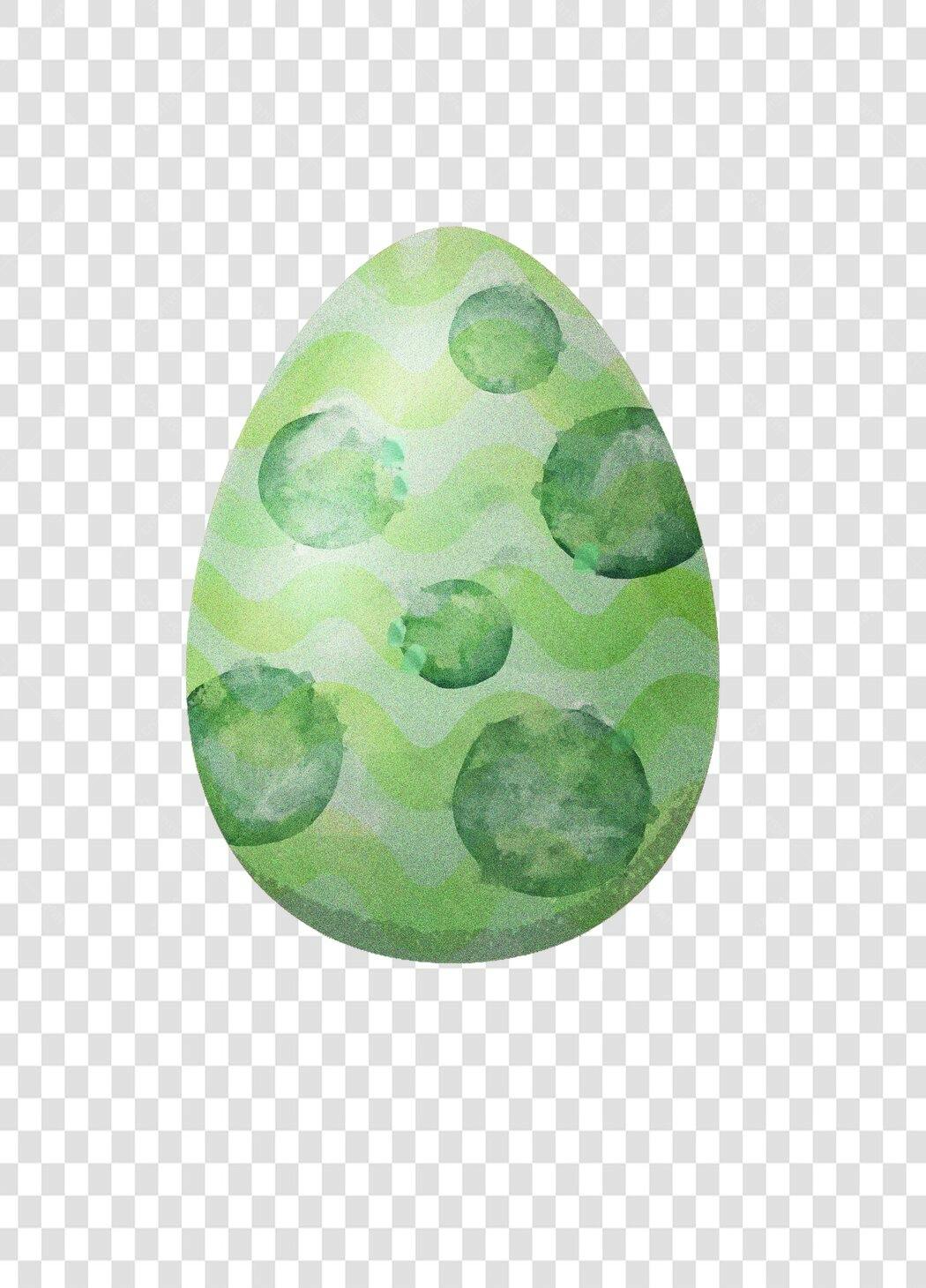 Clipart Ovo Páscoa Verde Aquarela PNG Fundo Transparente