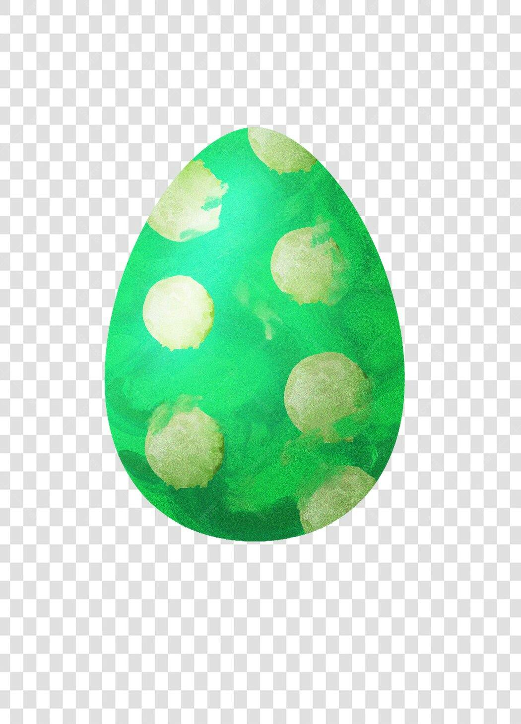 Clipart Ovo de Páscoa Verde Pontilhado PNG Fundo Transparente