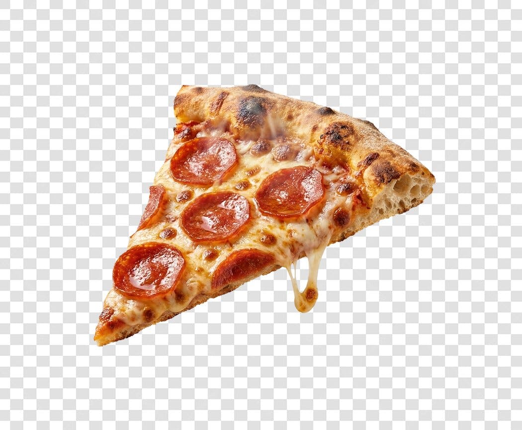 Foto Recortada Fatia Pizza Calabresa Queijo PNG Fundo Transparente
