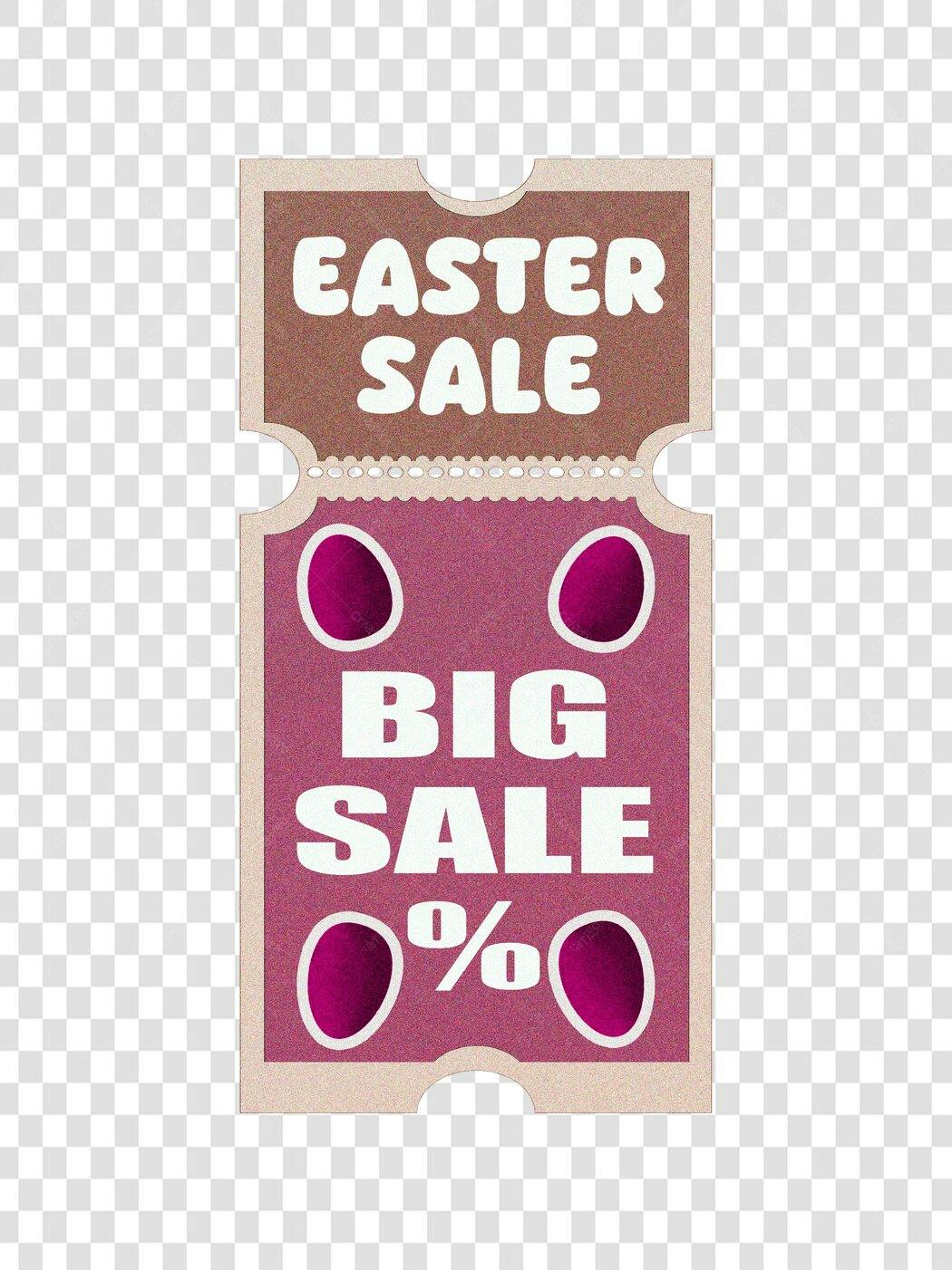 Elemento Decorativo Páscoa Easter Sale Abril PNG Fundo Transparente