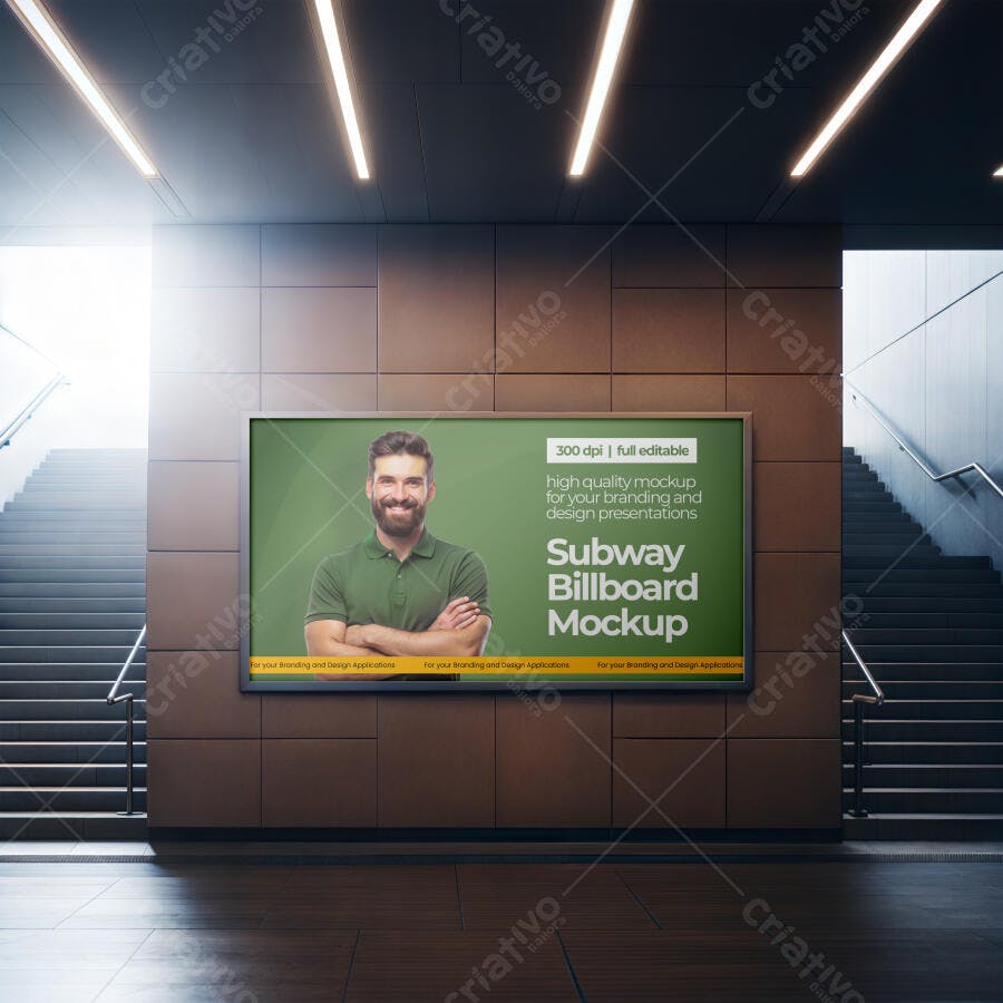 Mockup Outdoor Metrô Painel Digital Editável