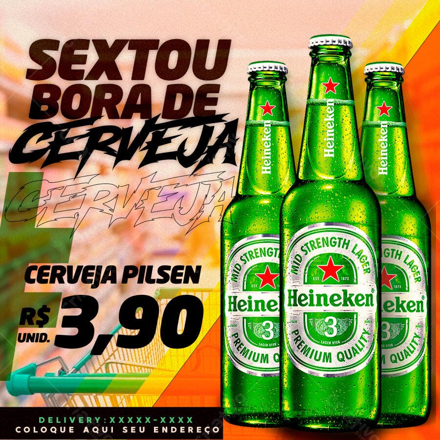 Post Instagram Cerveja Pilsen Promoção PSD Editável