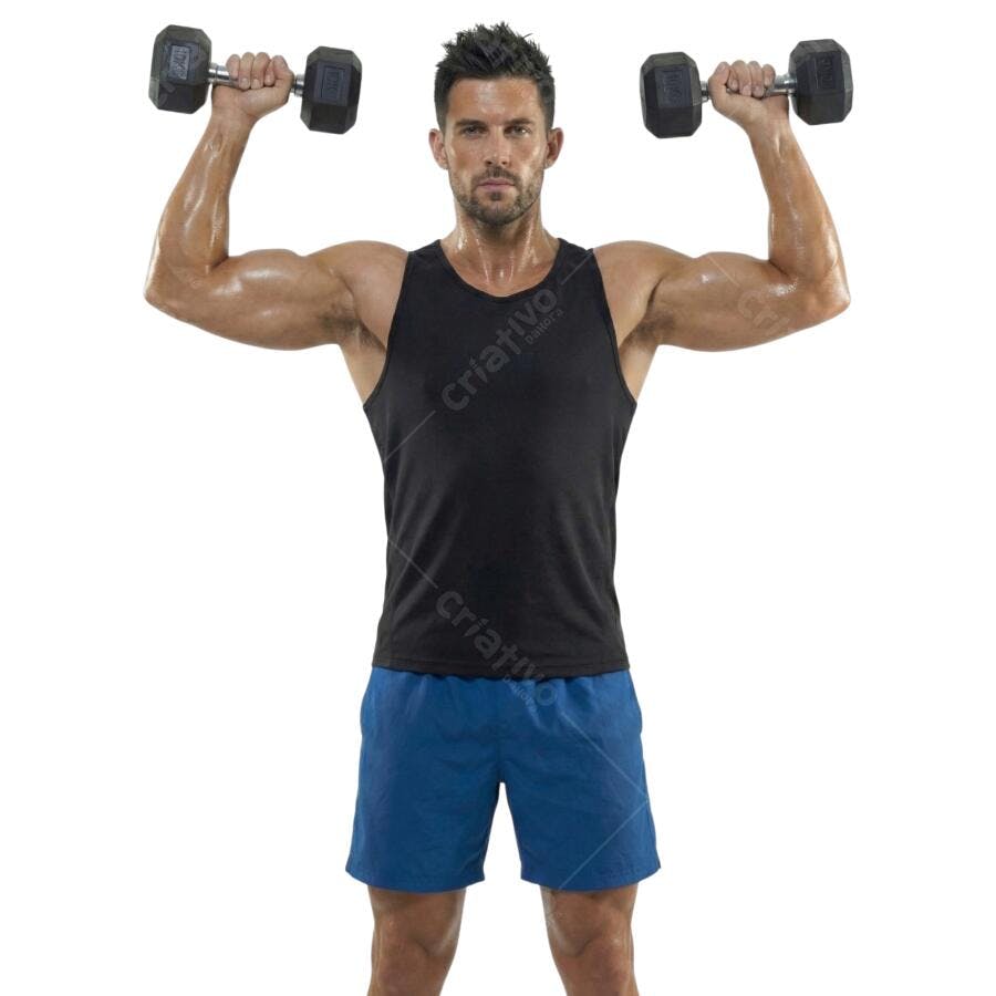 Foto Recortada Homem Malhando Halteres Fitness PNG Fundo Transparente