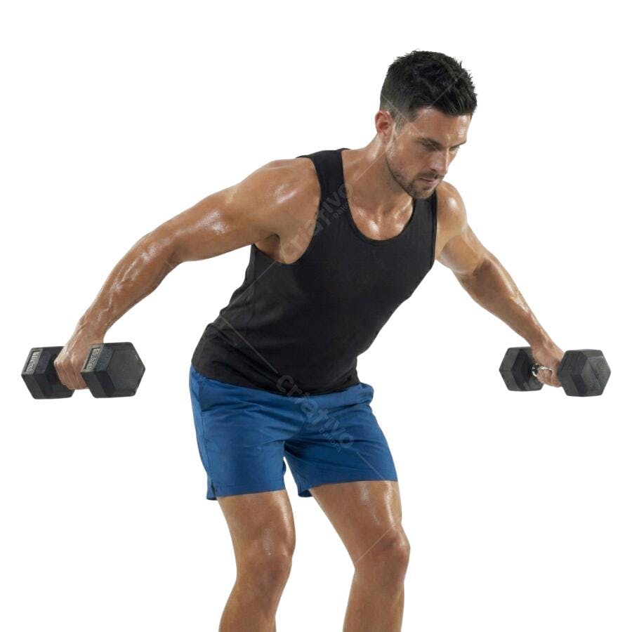 Foto Recortada Homem Treinando Halteres Academia PNG Fundo Transparente