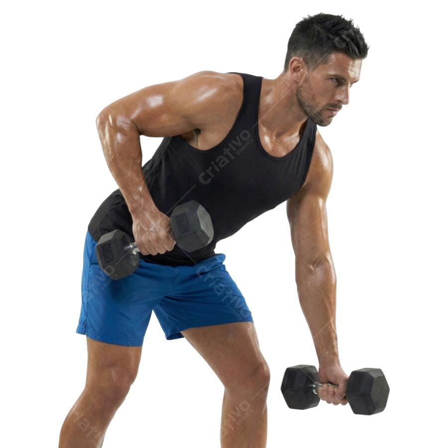 Foto Recortada Homem Malhando Halteres Fitness PNG Fundo Transparente