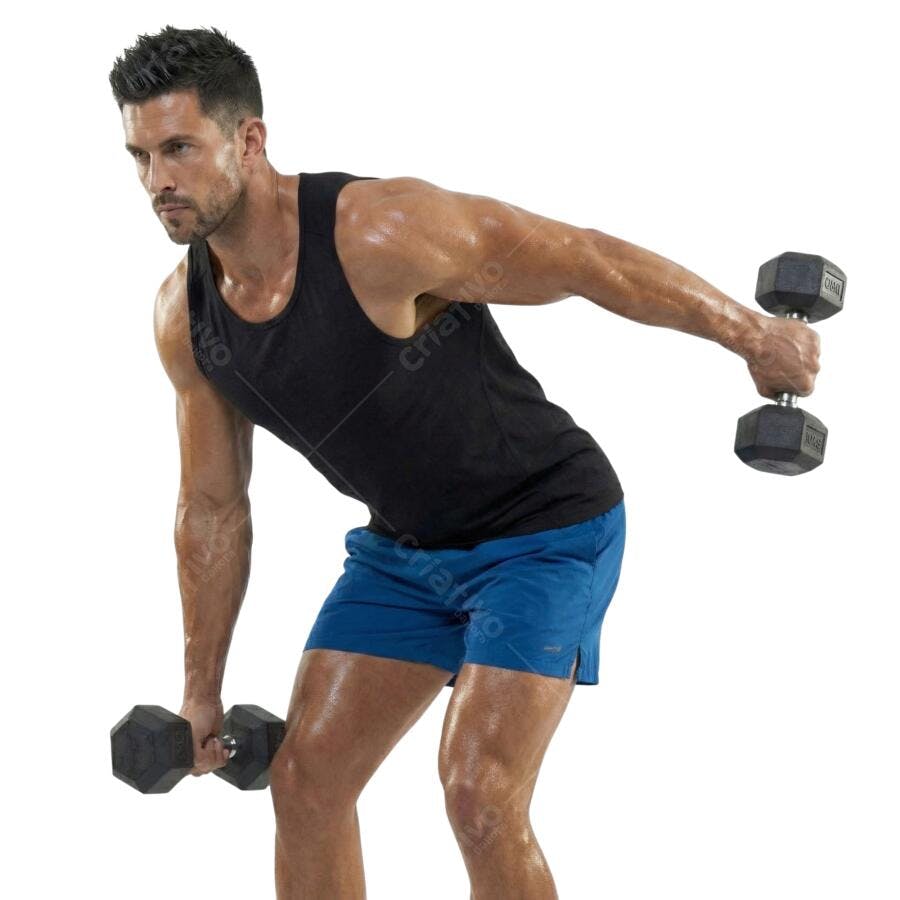 Foto Recortada Homem Malhando Halteres Fitness PNG Fundo Transparente