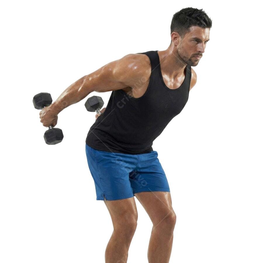 Foto Recortada Homem Malhando Halteres Academia PNG Fundo Transparente