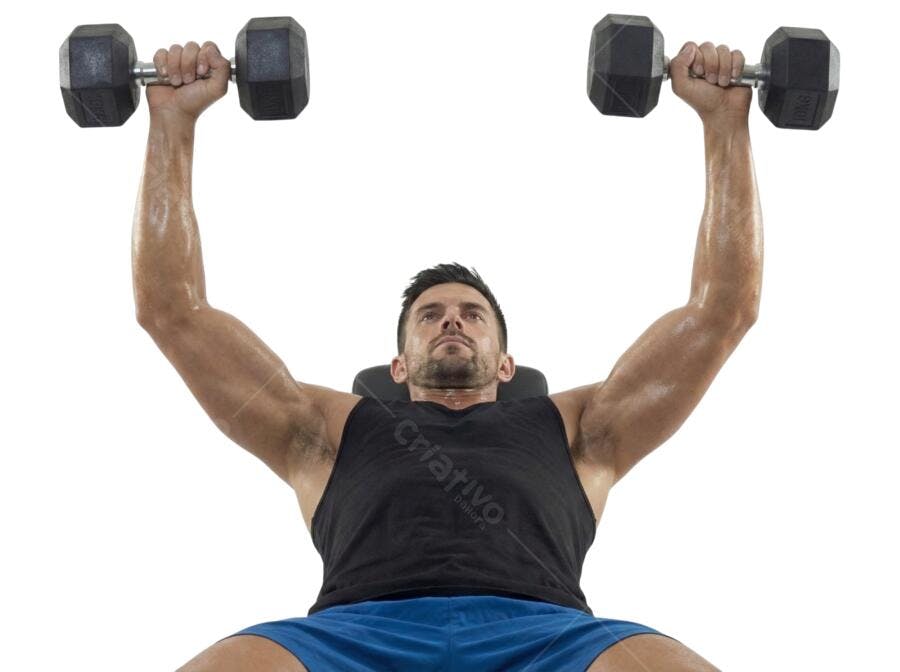 Foto Recortada Homem Malhando Halteres Academia PNG Fundo Transparente
