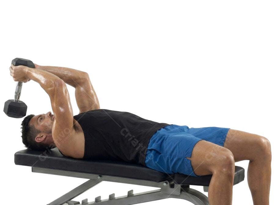 Foto Recortada Homem Treinando Halteres Academia PNG Fundo Transparente