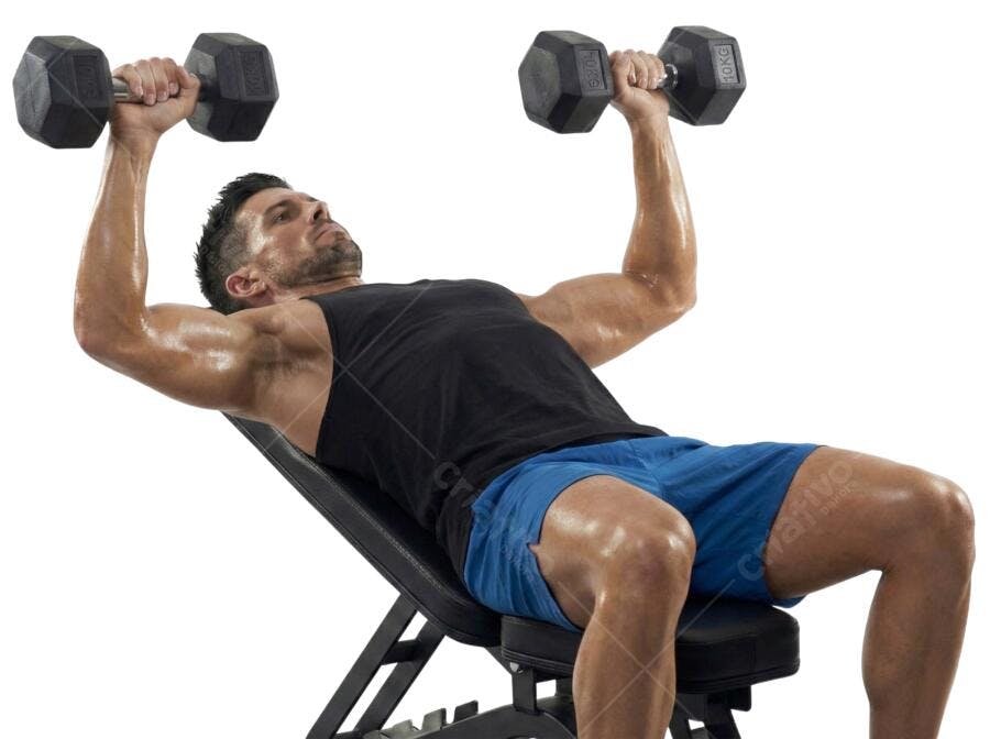 Foto Recortada Homem Treinando Halteres Academia PNG Fundo Transparente