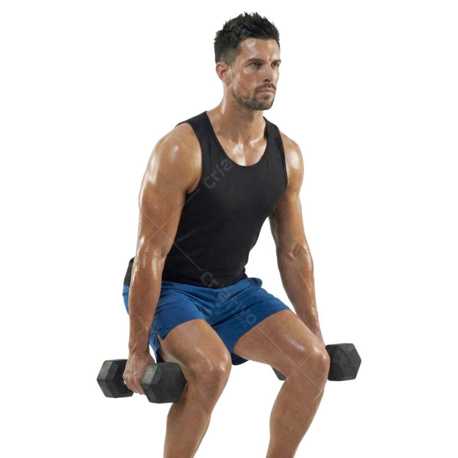 Foto Recortada Homem Malhando Halteres Fitness PNG Fundo Transparente