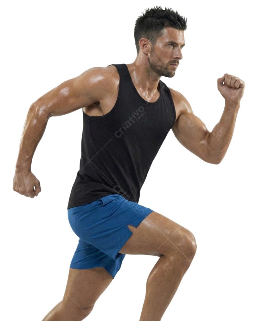 Foto Recortada Homem Correndo Fitness Academia PNG Fundo Transparente