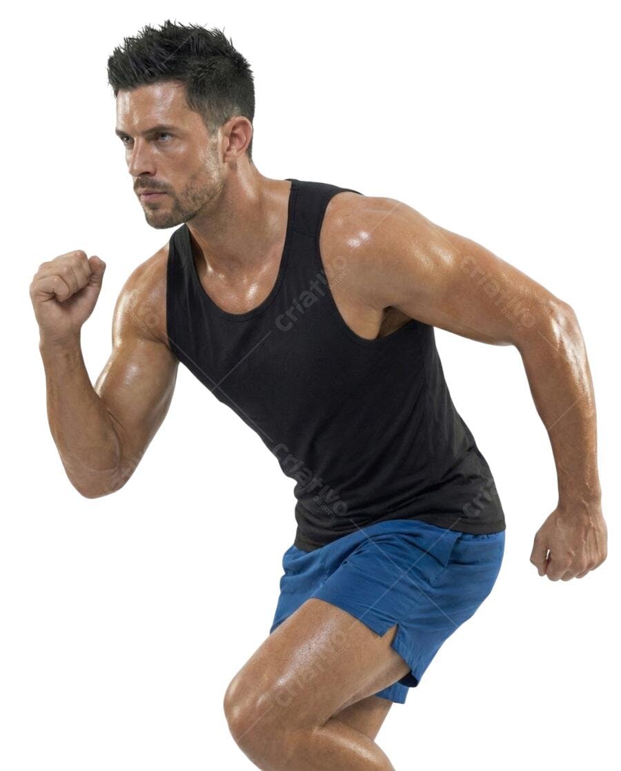 Foto Recortada Homem Correndo Academia Fitness PNG Fundo Transparente