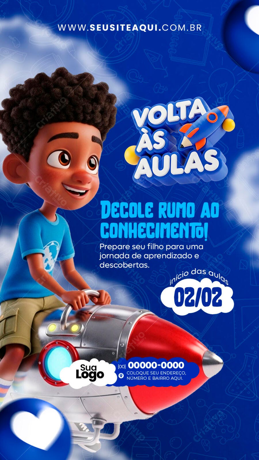 Post Instagram Volta às Aulas Educação Infantil PSD Editável
