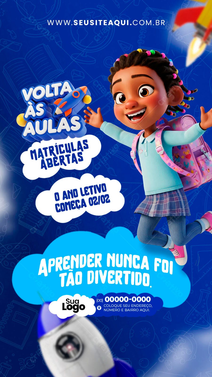 Story Instagram Voltas às Aulas Escola PSD Editável