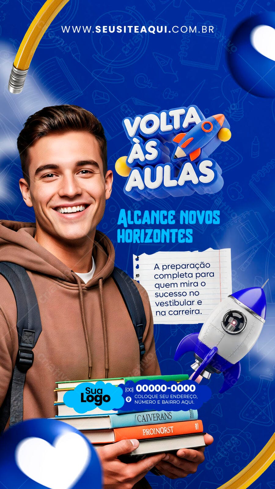 Post Instagram Volta às Aulas Educação PSD Editável