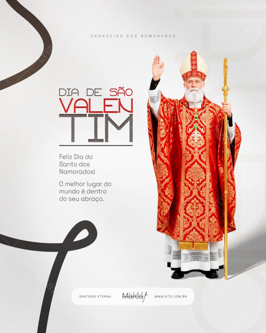 Post Dia de São Valentim Namorados PSD Editável