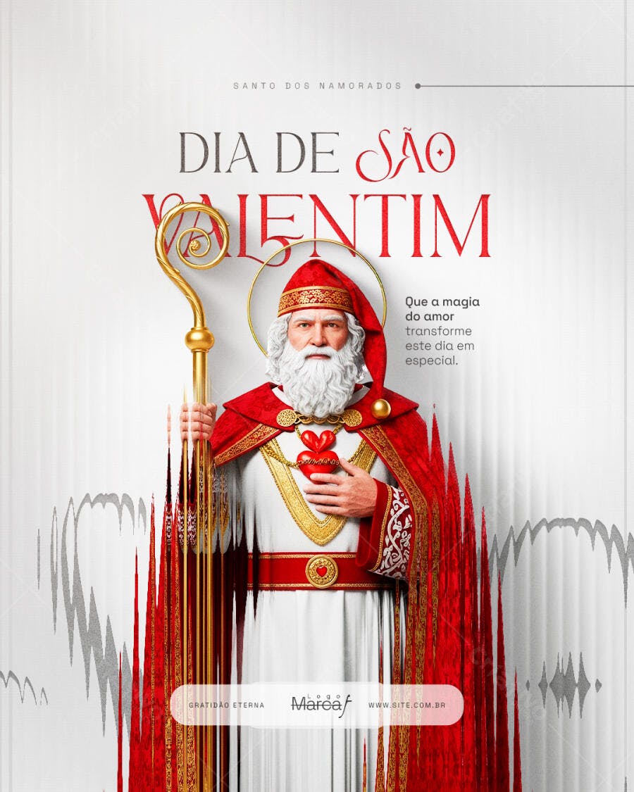 Post Dia de São Valentim Santo dos Namorados PSD Editável