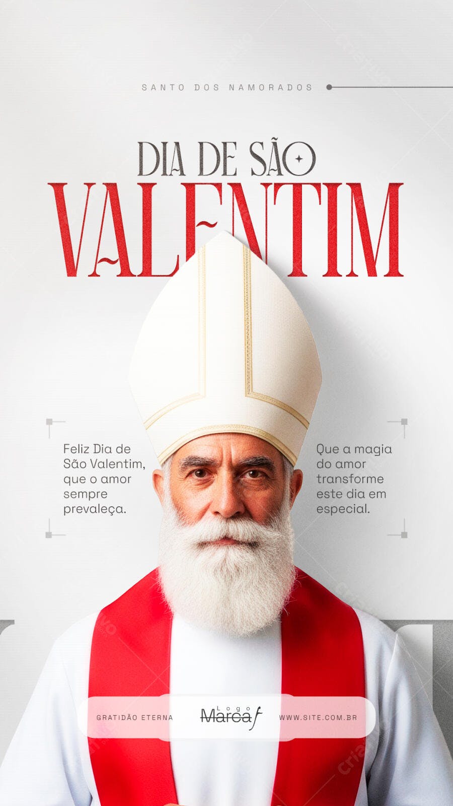 Post Instagram Dia de São Valentim Fevereiro PSD Editável