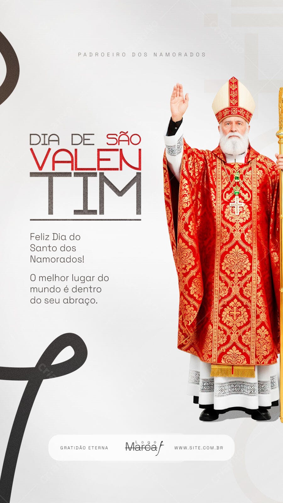 Post Instagram Dia de São Valentim PSD Editável