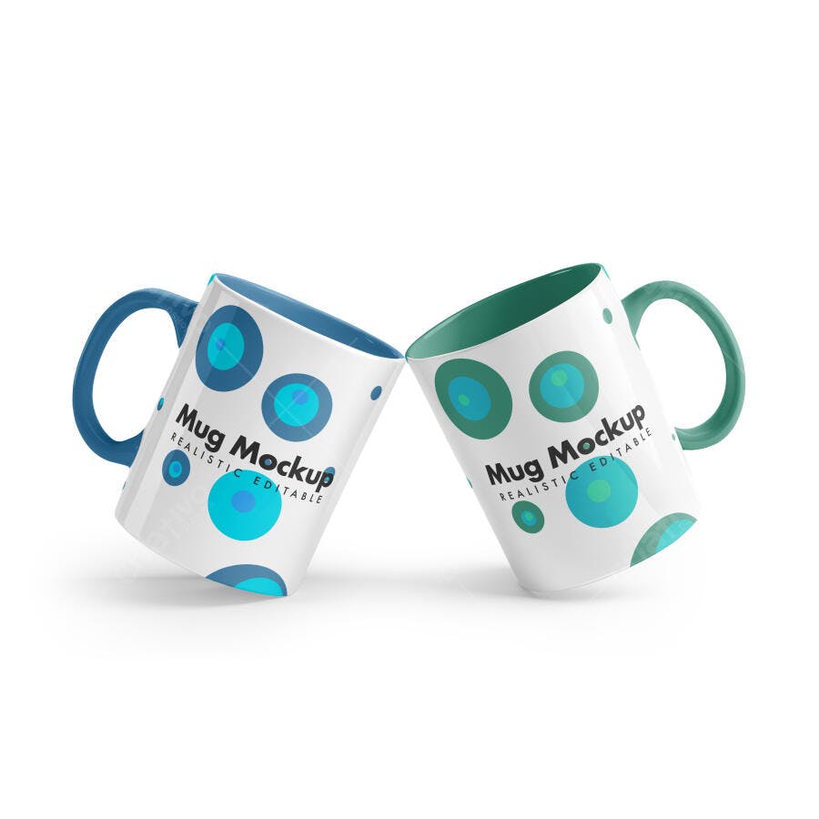Mockup Caneca Cerâmica Branca Fundo Limpo Editável