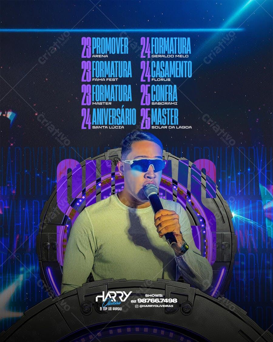 Flyer DJ Balada Eventos Noturnos PSD Editável