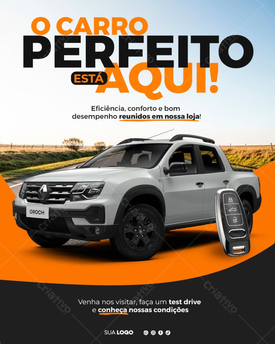 Post Instagram Concessionária Carro Perfeito PSD Editável