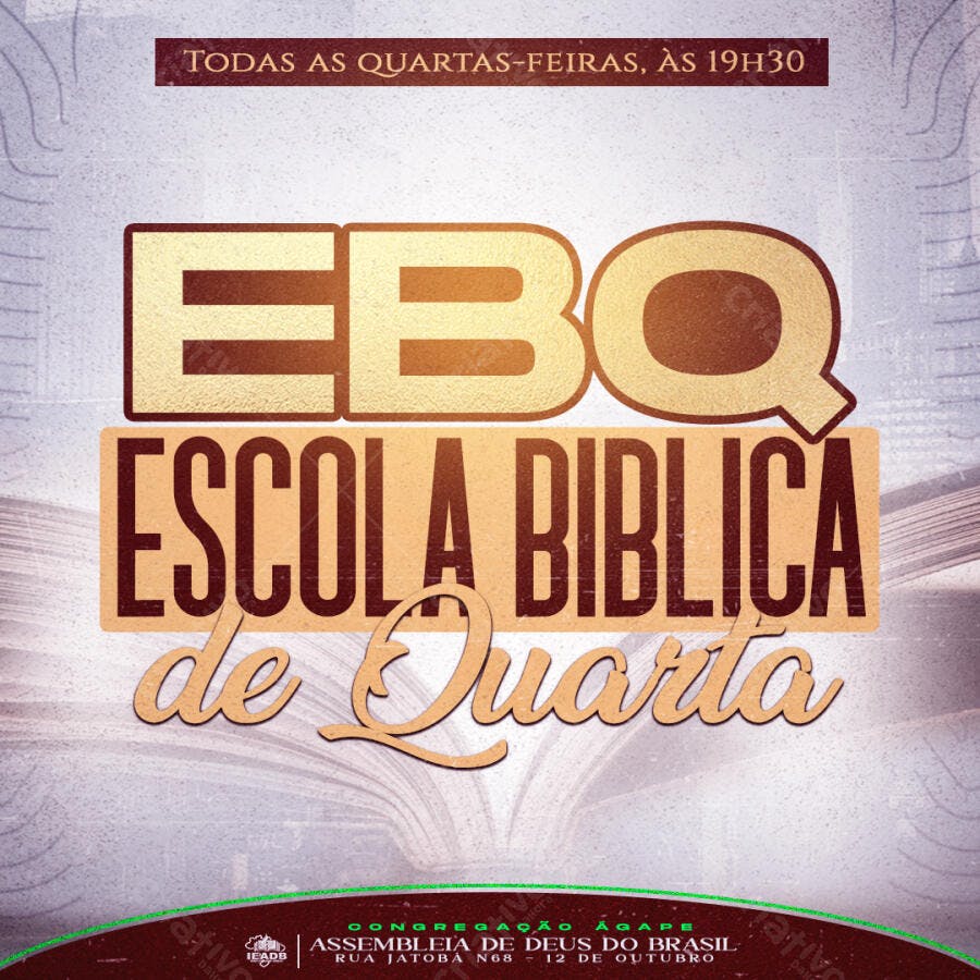 Post Escola Bíblica de Quarta EBQ PSD Editável