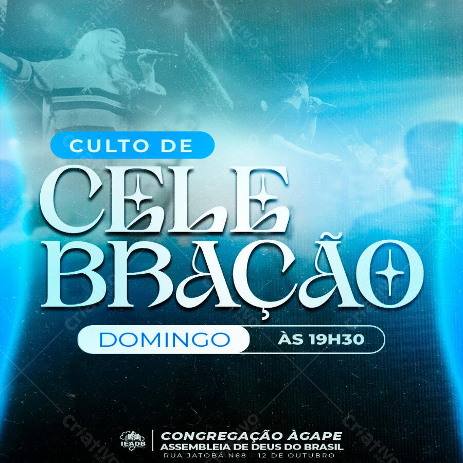 Post Culto de Celebração Igreja PSD Editável