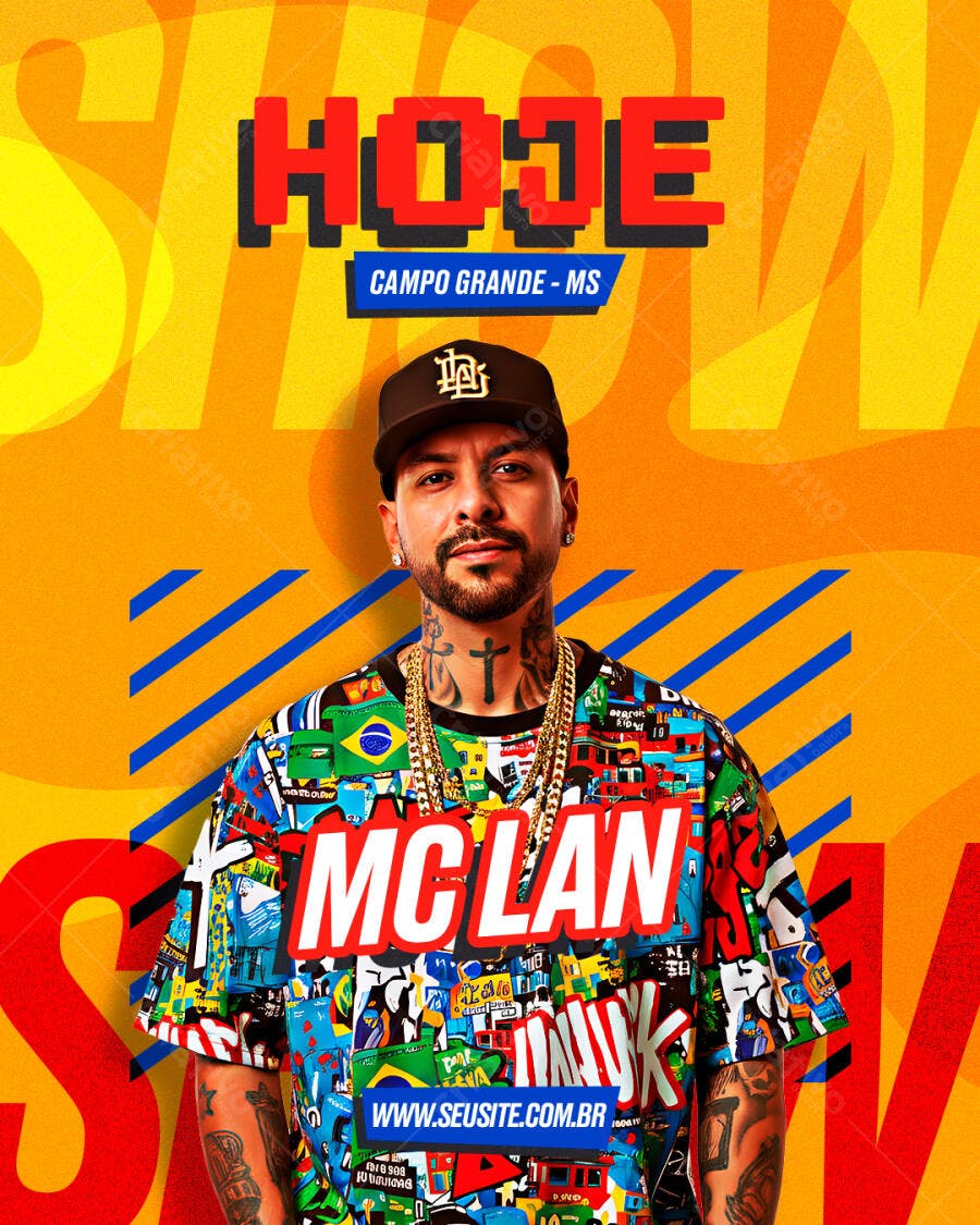 Flyer Show MC Lan Evento Musical PSD Editável