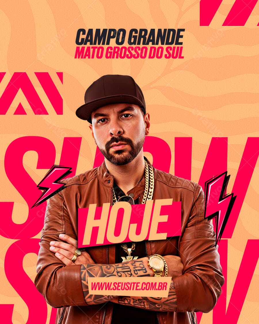 Post Instagram Show Sertanejo Campo Grande PSD Editável