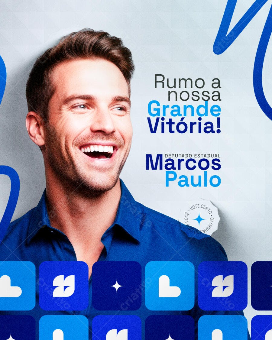 Post Campanha Política Marcos Paulo PSD Editável