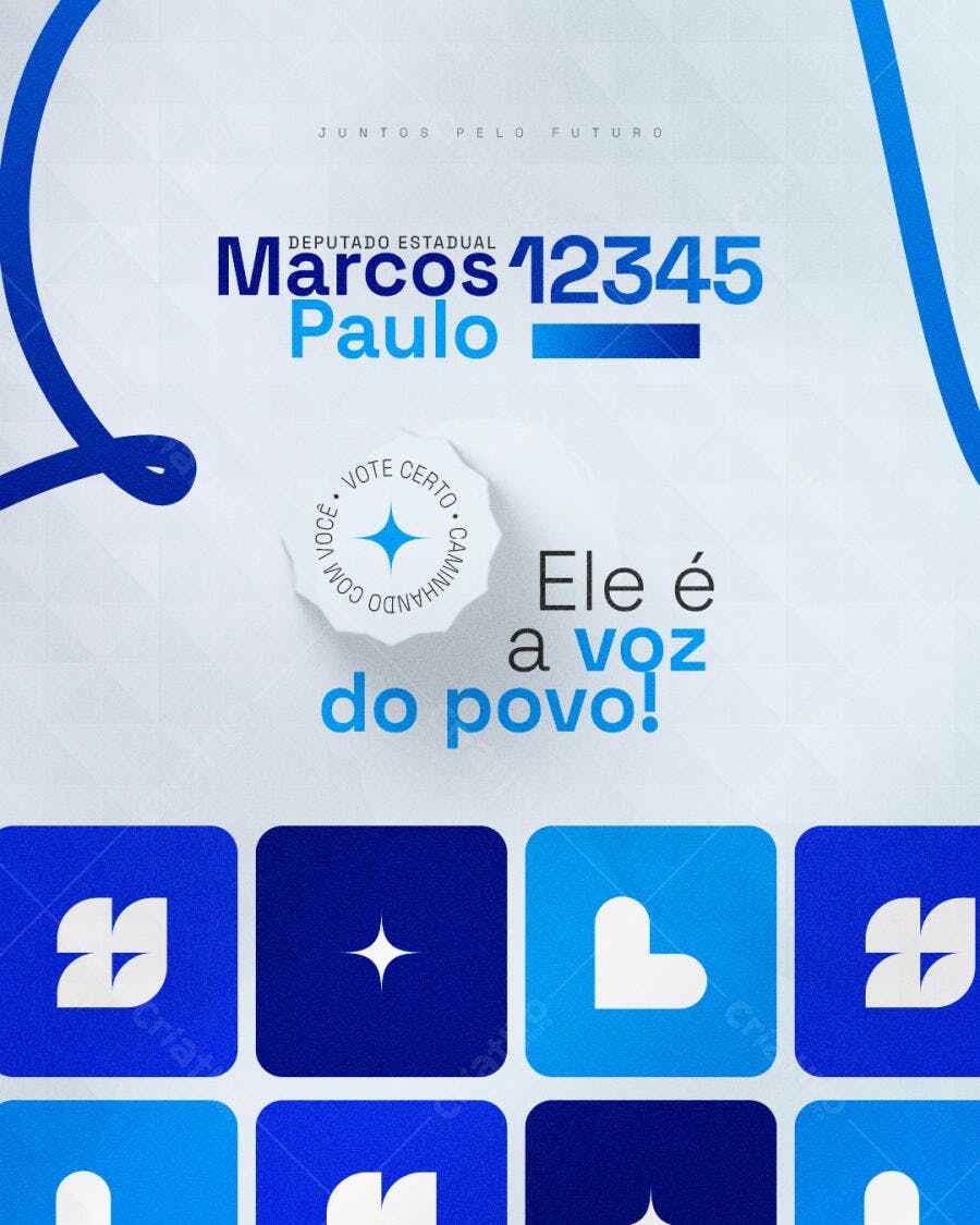 Post Instagram Campanha Eleitoral Marcos Paulo PSD Editável