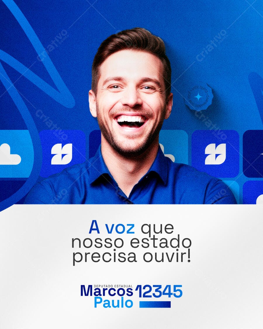 Post Eleitoral Deputado Estadual Marcos Paulo PSD Editável