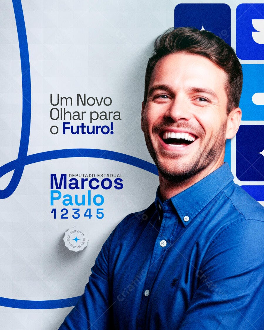 Post Instagram Campanha Política Deputado PSD Editável