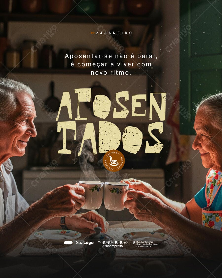 Post Instagram Dia dos Aposentados PSD Editável