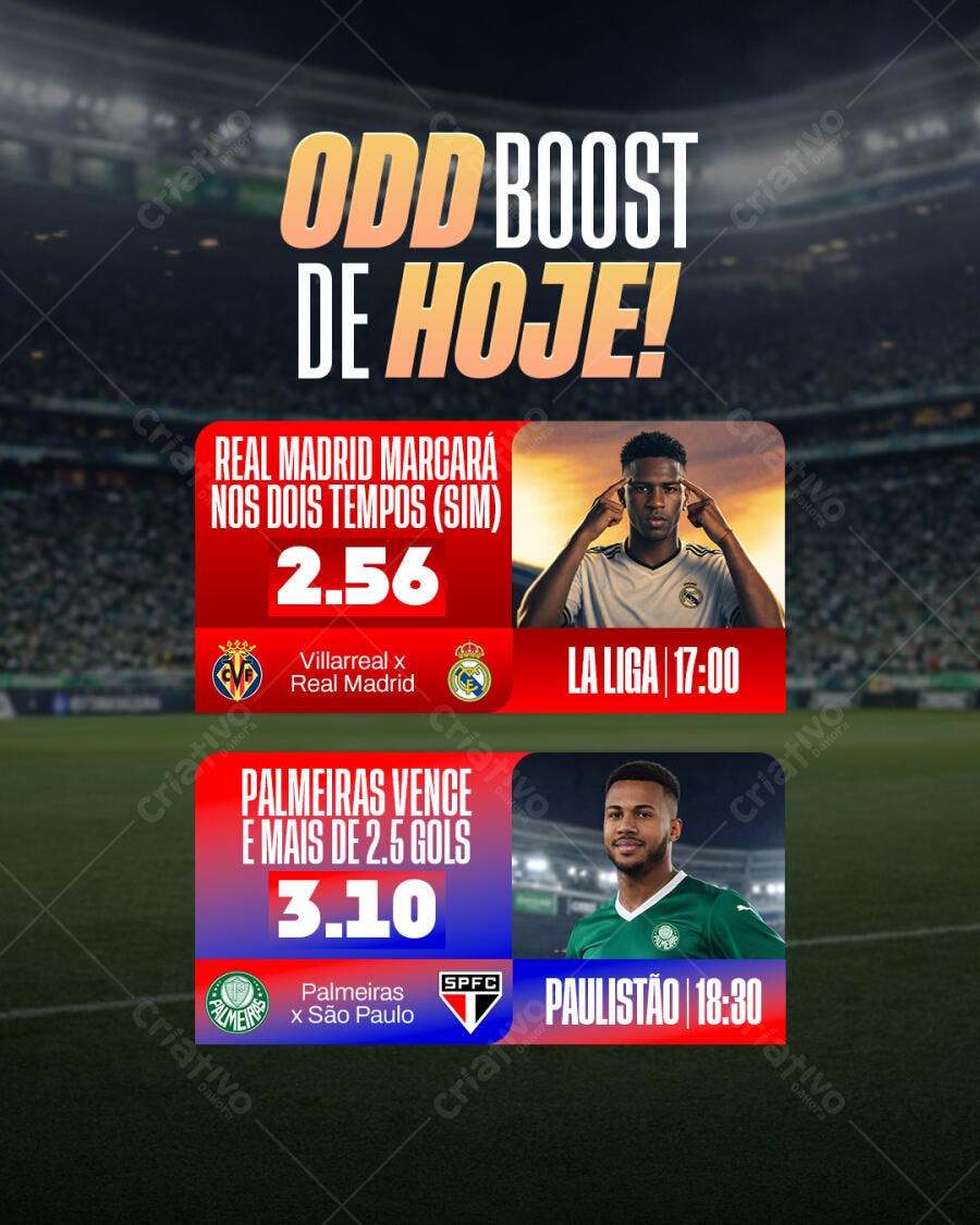 Post Instagram Apostas Esportivas Futebol PSD Editável