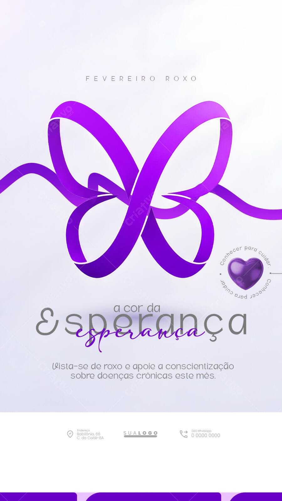 Story Instagram Fevereiro Roxo Conscientização PSD Editável