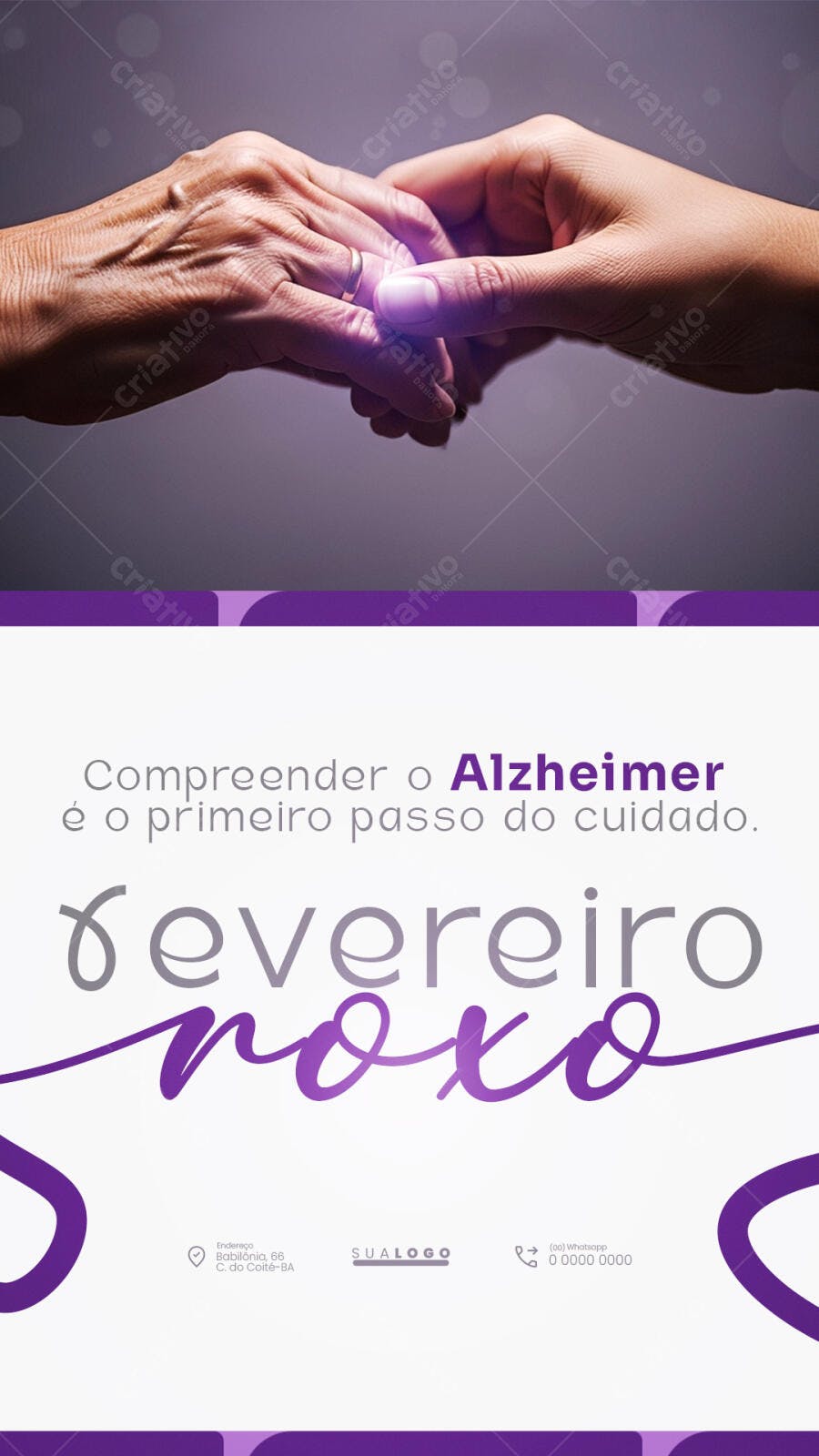 Post Instagram Fevereiro Roxo Alzheimer PSD Editável